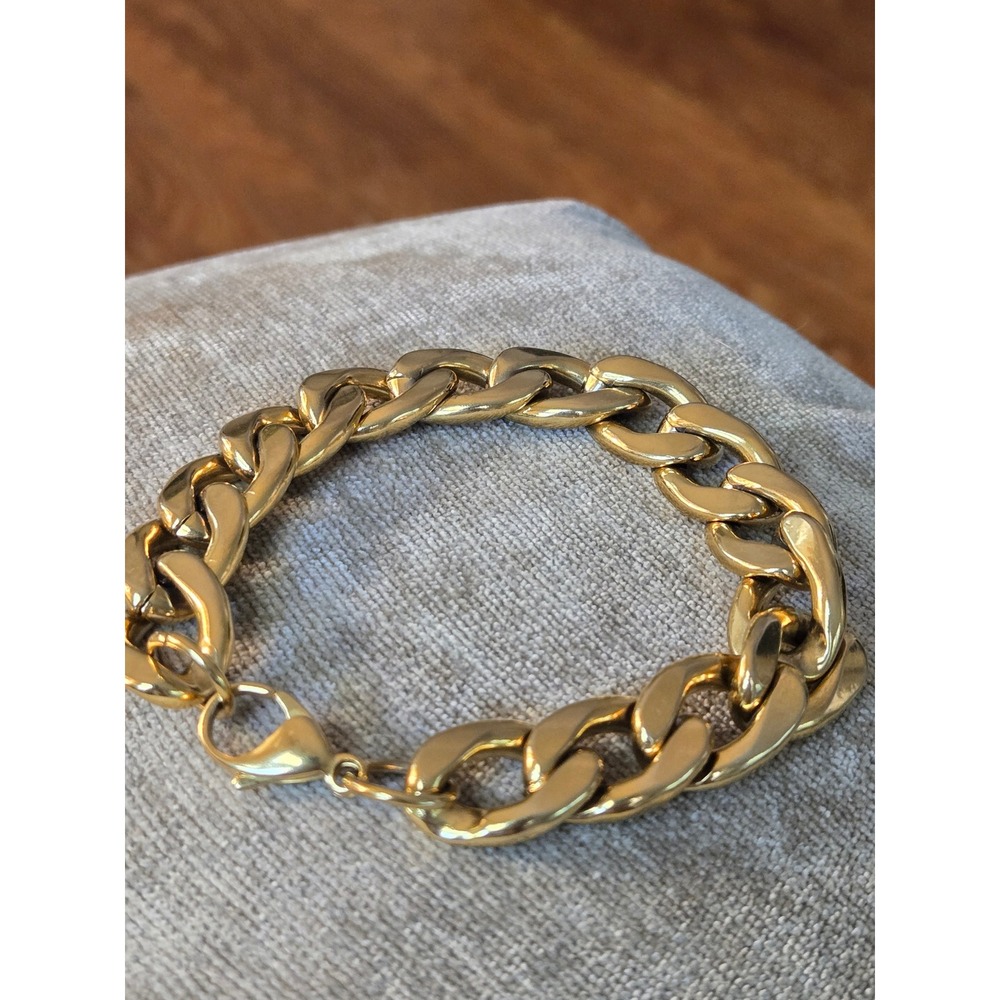 Goldplated Chunky Curb Chain Bracelet Substantial Vintage